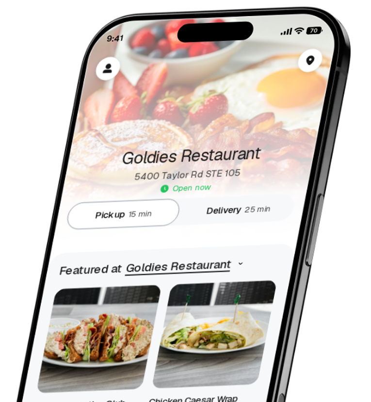 Goldies Restaurant app preview