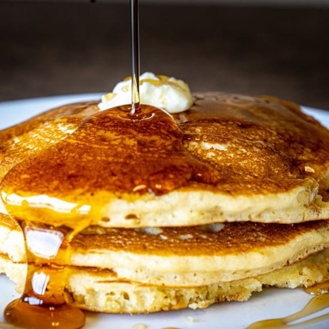 Free side of pancakes with any breakfast entrée on Mondays (until 11am)..