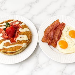 Strawberry Tres Leches Pancakes Combo