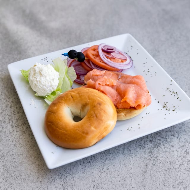 Nova Lox & Cream Cheese Bagel.