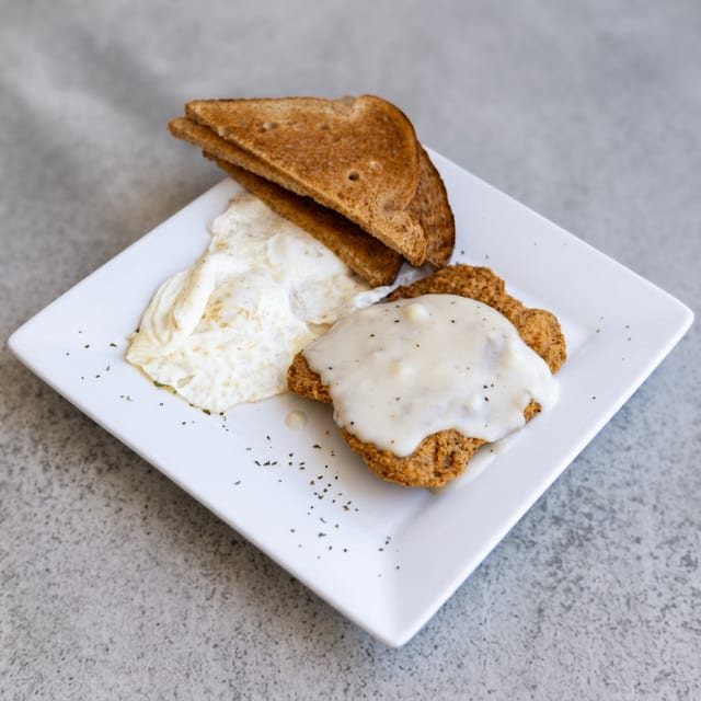 Country Fried Steak & Eggs.